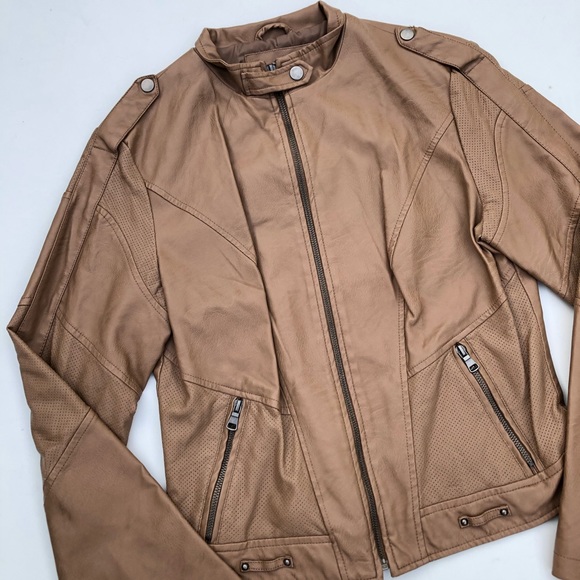 From The Heart Faux Leather Moto Jacket Size S - Picture 2 of 6